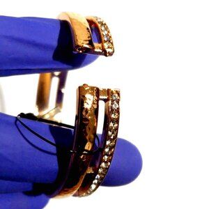 CHICO'S Rose Gold tone Sparkling Crystal Cuff Bracelet - Women's Fashion Jewelry